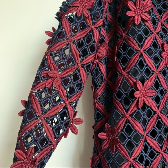 NWT Self Portrait Floral Grid Cold Shoulder Lace Dress sz S - Picture 13 of 13